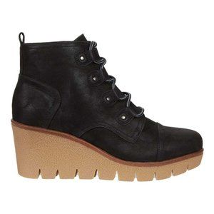 NEW Mia Grant Black Wedge Ankle Booties 8.5